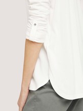 Langarmshirt mit V-Ausschnitt im Materialmix - Frauen - Whisper White Langarmshirt mit V-Ausschnitt im Materialmix - Frauen - Whisper White - 9 - TOM TAILOR