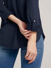 Langarmshirt mit V-Ausschnitt im Materialmix - Frauen - Sky Captain Blue Langarmshirt mit V-Ausschnitt im Materialmix - Frauen - Sky Captain Blue - 10 - TOM TAILOR