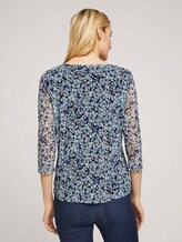 Gemustertes Mesh Shirt - Frauen - navy floral design Gemustertes Mesh Shirt - Frauen - navy floral design - 2 - TOM TAILOR