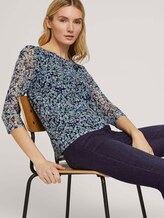 Gemustertes Mesh Shirt - Frauen - navy floral design Gemustertes Mesh Shirt - Frauen - navy floral design - 5 - TOM TAILOR