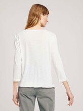 3/4 Arm Shirt mit elatischem Bund - Frauen - Whisper White 3/4 Arm Shirt mit elatischem Bund - Frauen - Whisper White - 2 - TOM TAILOR