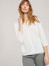 3/4 Arm Shirt mit elatischem Bund - Frauen - Whisper White 3/4 Arm Shirt mit elatischem Bund - Frauen - Whisper White - 5 - TOM TAILOR