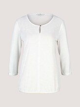 3/4 Arm Shirt mit elatischem Bund - Frauen - Whisper White 3/4 Arm Shirt mit elatischem Bund - Frauen - Whisper White - 7 - TOM TAILOR