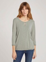 3/4 Arm Shirt mit elatischem Bund - Frauen - Prairie Grass Green 3/4 Arm Shirt mit elatischem Bund - Frauen - Prairie Grass Green - 1 - TOM TAILOR