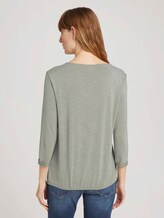 3/4 Arm Shirt mit elatischem Bund - Frauen - Prairie Grass Green 3/4 Arm Shirt mit elatischem Bund - Frauen - Prairie Grass Green - 2 - TOM TAILOR