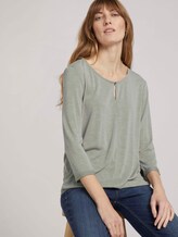 3/4 Arm Shirt mit elatischem Bund - Frauen - Prairie Grass Green 3/4 Arm Shirt mit elatischem Bund - Frauen - Prairie Grass Green - 5 - TOM TAILOR