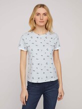 T-Shirt aus Bio-Baumwolle - Frauen - offwhite stripe flower design T-Shirt aus Bio-Baumwolle - Frauen - offwhite stripe flower design - 1 - TOM TAILOR