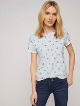 T-Shirt aus Bio-Baumwolle - Frauen - offwhite stripe flower design T-Shirt aus Bio-Baumwolle - Frauen - offwhite stripe flower design - 5 - TOM TAILOR
