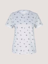 T-Shirt aus Bio-Baumwolle - Frauen - offwhite stripe flower design T-Shirt aus Bio-Baumwolle - Frauen - offwhite stripe flower design - 7 - TOM TAILOR