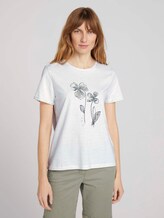 Gestreiftes T-Shirt mit Bio-Baumwolle - Frauen - aral blue white stripe Gestreiftes T-Shirt mit Bio-Baumwolle - Frauen - aral blue white stripe - 1 - TOM TAILOR
