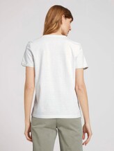 Gestreiftes T-Shirt mit Bio-Baumwolle - Frauen - aral blue white stripe Gestreiftes T-Shirt mit Bio-Baumwolle - Frauen - aral blue white stripe - 2 - TOM TAILOR