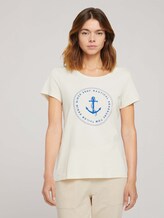 T-Shirt aus Bio-Baumwolle - Frauen - soft creme beige T-Shirt aus Bio-Baumwolle - Frauen - soft creme beige - 1 - TOM TAILOR Denim