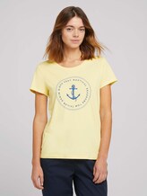 Print T-Shirt mit Bio-Baumwolle - Frauen - soft yellow Print T-Shirt mit Bio-Baumwolle - Frauen - soft yellow - 1 - TOM TAILOR Denim