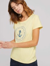 Print T-Shirt mit Bio-Baumwolle - Frauen - soft yellow Print T-Shirt mit Bio-Baumwolle - Frauen - soft yellow - 5 - TOM TAILOR Denim