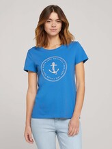 Print T-Shirt mit Bio-Baumwolle - Frauen - mid blue Print T-Shirt mit Bio-Baumwolle - Frauen - mid blue - 1 - TOM TAILOR Denim