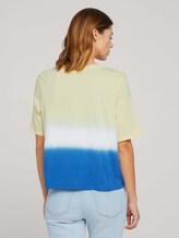 Cropped T-Shirt mit Farbverlauf - Frauen - yellow blue dip dye Cropped T-Shirt mit Farbverlauf - Frauen - yellow blue dip dye - 2 - TOM TAILOR Denim