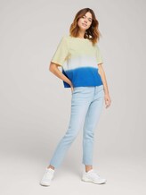 Cropped T-Shirt mit Farbverlauf - Frauen - yellow blue dip dye Cropped T-Shirt mit Farbverlauf - Frauen - yellow blue dip dye - 3 - TOM TAILOR Denim