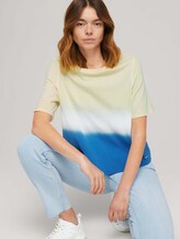 Cropped T-Shirt mit Farbverlauf - Frauen - yellow blue dip dye Cropped T-Shirt mit Farbverlauf - Frauen - yellow blue dip dye - 5 - TOM TAILOR Denim