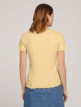 Ripp T-Shirt mit Knopfleiste - Frauen - soft yellow Ripp T-Shirt mit Knopfleiste - Frauen - soft yellow - 2 - TOM TAILOR Denim