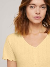 Ripp T-Shirt mit Knopfleiste - Frauen - soft yellow Ripp T-Shirt mit Knopfleiste - Frauen - soft yellow - 9 - TOM TAILOR Denim