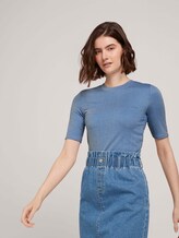 Gestreiftes Slim Fit T-Shirt - Frauen - small blue white stripe Gestreiftes Slim Fit T-Shirt - Frauen - small blue white stripe - 5 - TOM TAILOR Denim