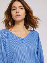 Gestreiftes Carmen-Shirt mit Ballonärmeln - Frauen - small blue white stripe Gestreiftes Carmen-Shirt mit Ballonärmeln - Frauen - small blue white stripe - 10 - TOM TAILOR Denim