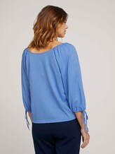 Gestreiftes Carmen-Shirt mit Ballonärmeln - Frauen - small blue white stripe Gestreiftes Carmen-Shirt mit Ballonärmeln - Frauen - small blue white stripe - 2 - TOM TAILOR Denim