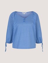 Gestreiftes Carmen-Shirt mit Ballonärmeln - Frauen - small blue white stripe Gestreiftes Carmen-Shirt mit Ballonärmeln - Frauen - small blue white stripe - 7 - TOM TAILOR Denim
