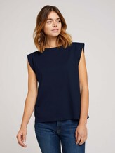 Ärmelloses Shirt mit weiten Schultern - Frauen - Sky Captain Blue Ärmelloses Shirt mit weiten Schultern - Frauen - Sky Captain Blue - 1 - TOM TAILOR Denim