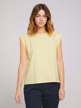 Ärmelloses Shirt mit weiten Schultern - Frauen - soft yellow Ärmelloses Shirt mit weiten Schultern - Frauen - soft yellow - 1 - TOM TAILOR Denim