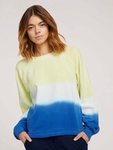 Cropped Sweatshirt mit Farbverlauf - Frauen - yellow blue dip dye Cropped Sweatshirt mit Farbverlauf - Frauen - yellow blue dip dye - 1 - TOM TAILOR Denim