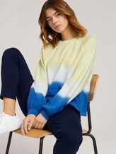 Cropped Sweatshirt mit Farbverlauf - Frauen - yellow blue dip dye Cropped Sweatshirt mit Farbverlauf - Frauen - yellow blue dip dye - 5 - TOM TAILOR Denim
