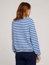 Gestreiftes Sweatshirt mit Knopfleiste - Frauen - horizontal blue white stripe Gestreiftes Sweatshirt mit Knopfleiste - Frauen - horizontal blue white stripe - 2 - TOM TAILOR Denim