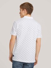 Gemustertes Poloshirt mit Bio-Baumwolle - Männer - white blue mini ship print Gemustertes Poloshirt mit Bio-Baumwolle - Männer - white blue mini ship print - 2 - TOM TAILOR Denim