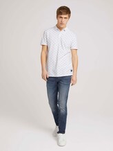 Gemustertes Poloshirt mit Bio-Baumwolle - Männer - white blue mini ship print Gemustertes Poloshirt mit Bio-Baumwolle - Männer - white blue mini ship print - 3 - TOM TAILOR Denim