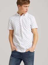 Gemustertes Poloshirt mit Bio-Baumwolle - Männer - white blue mini ship print Gemustertes Poloshirt mit Bio-Baumwolle - Männer - white blue mini ship print - 5 - TOM TAILOR Denim