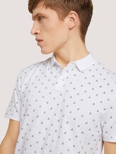 Gemustertes Poloshirt mit Bio-Baumwolle - Männer - white blue mini ship print Gemustertes Poloshirt mit Bio-Baumwolle - Männer - white blue mini ship print - 9 - TOM TAILOR Denim