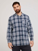 Kariertes Hemd mit Brusttasche - Männer - indigo washed check Kariertes Hemd mit Brusttasche - Männer - indigo washed check - 1 - Men Plus