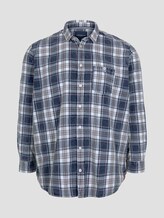 Kariertes Hemd mit Brusttasche - Männer - indigo washed check Kariertes Hemd mit Brusttasche - Männer - indigo washed check - 7 - Men Plus