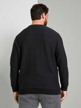 geribbelde trui - Mannen - Black geribbelde trui - Mannen - Black - 2 - Men Plus