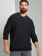 geribbelde trui - Mannen - Black geribbelde trui - Mannen - Black - 5 - Men Plus