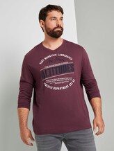 Langarmshirt mit Print - Männer - Dusty Wildberry Red Langarmshirt mit Print - Männer - Dusty Wildberry Red - 1 - Men Plus