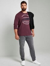 Langarmshirt mit Print - Männer - Dusty Wildberry Red Langarmshirt mit Print - Männer - Dusty Wildberry Red - 3 - Men Plus