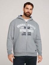 Sweatjacke mit Brustprint - Männer - Middle Grey Melange Sweatjacke mit Brustprint - Männer - Middle Grey Melange - 1 - Men Plus