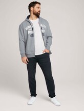 Sweatjacke mit Brustprint - Männer - Middle Grey Melange Sweatjacke mit Brustprint - Männer - Middle Grey Melange - 3 - Men Plus