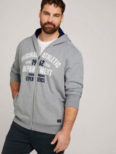 Sweatjacke mit Brustprint - Männer - Middle Grey Melange Sweatjacke mit Brustprint - Männer - Middle Grey Melange - 5 - Men Plus
