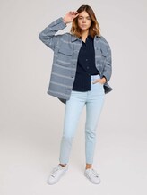 Kurzarm Hemdbluse mit Streifenstruktur - Frauen - Sky Captain Blue Kurzarm Hemdbluse mit Streifenstruktur - Frauen - Sky Captain Blue - 3 - TOM TAILOR Denim