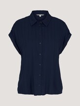 Kurzarm Hemdbluse mit Streifenstruktur - Frauen - Sky Captain Blue Kurzarm Hemdbluse mit Streifenstruktur - Frauen - Sky Captain Blue - 7 - TOM TAILOR Denim