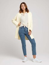 Kurzarm Hemdbluse mit Streifenstruktur - Frauen - soft creme beige Kurzarm Hemdbluse mit Streifenstruktur - Frauen - soft creme beige - 3 - TOM TAILOR Denim