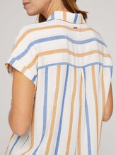 Kurzarm Hemdbluse mit Streifenstruktur - Frauen - creme yellow blue stripe Kurzarm Hemdbluse mit Streifenstruktur - Frauen - creme yellow blue stripe - 10 - TOM TAILOR Denim